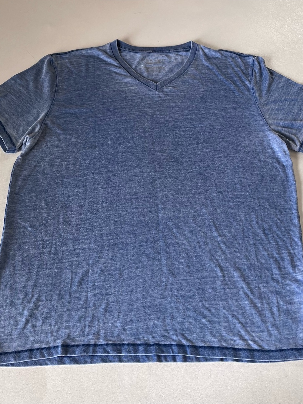 Lucky Brand Blue Venice Burnout V Neck T Shirt Mens Size